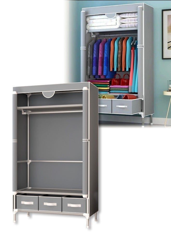 DUNISO Portable Wardrobe Closet Clothes Organizer,Large Capacity Non-Woven Wardrobe, Easy to Assemble,Durable and Sturdy, with Strong Load-Bearing Capacity,for Bags, Toys, Shoes, Living Room, Bedroom, Cloakroom,90*45*170CM - Image 1